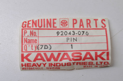OEM Kawasaki 92043-076 Neutral Position Pin NOS