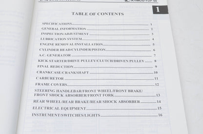KYMCO YUP 50 Service Manual