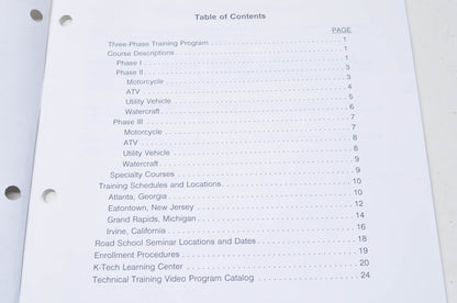 OEM Kawasaki K-Tech Training 2004-2005 Course Catalog