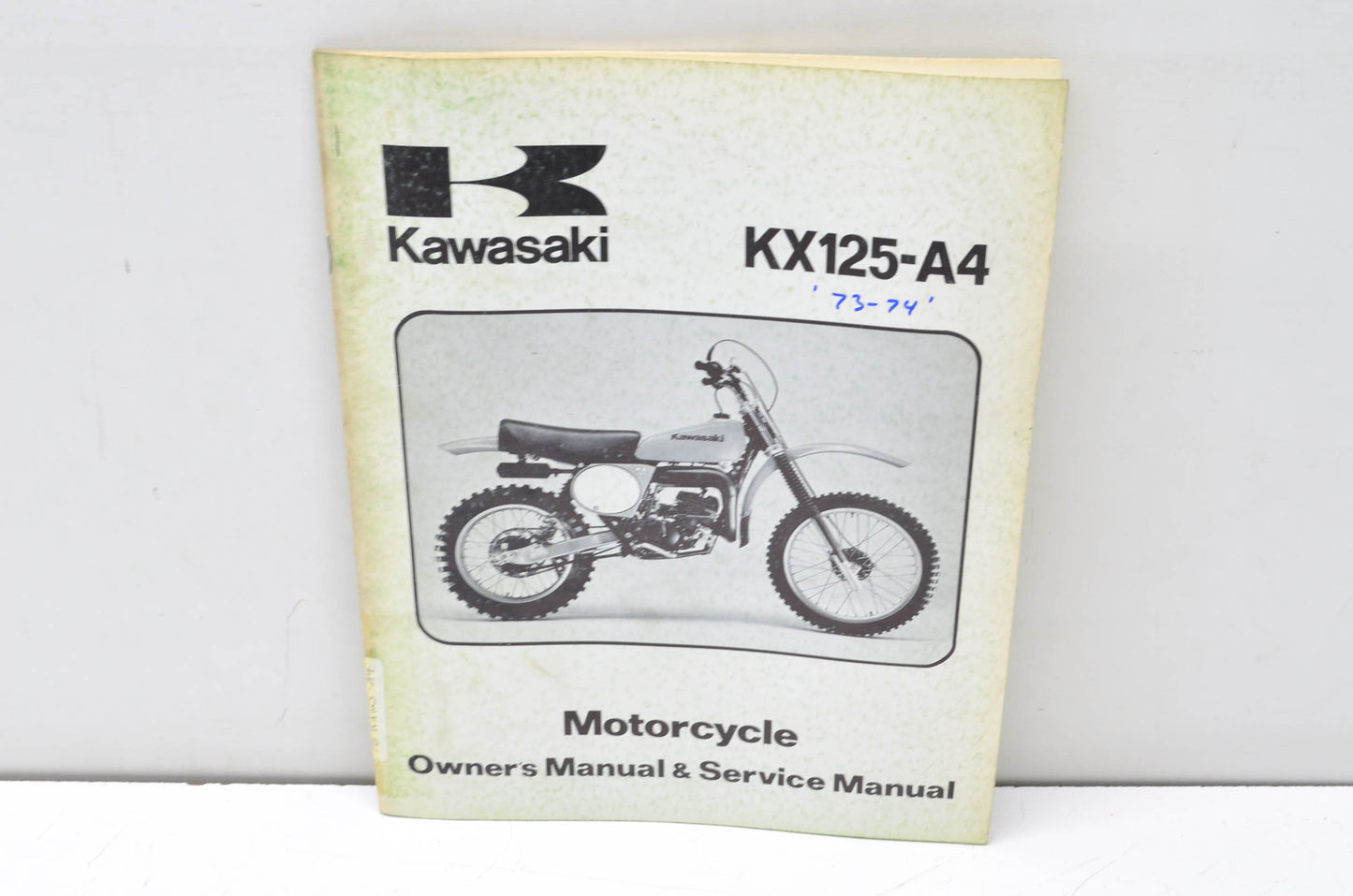 OEM Kawasaki 99920-1012-01 Owner's & Service Manual KX125A4