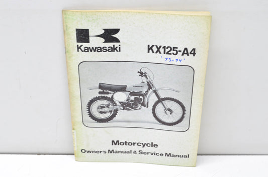 OEM Kawasaki 99920-1012-01 Owner's & Service Manual KX125A4