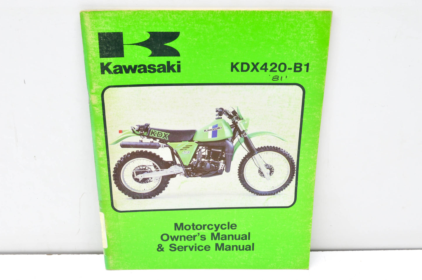 OEM Kawasaki 99963-0039-01 Owner's & Service Manual KDX420B1