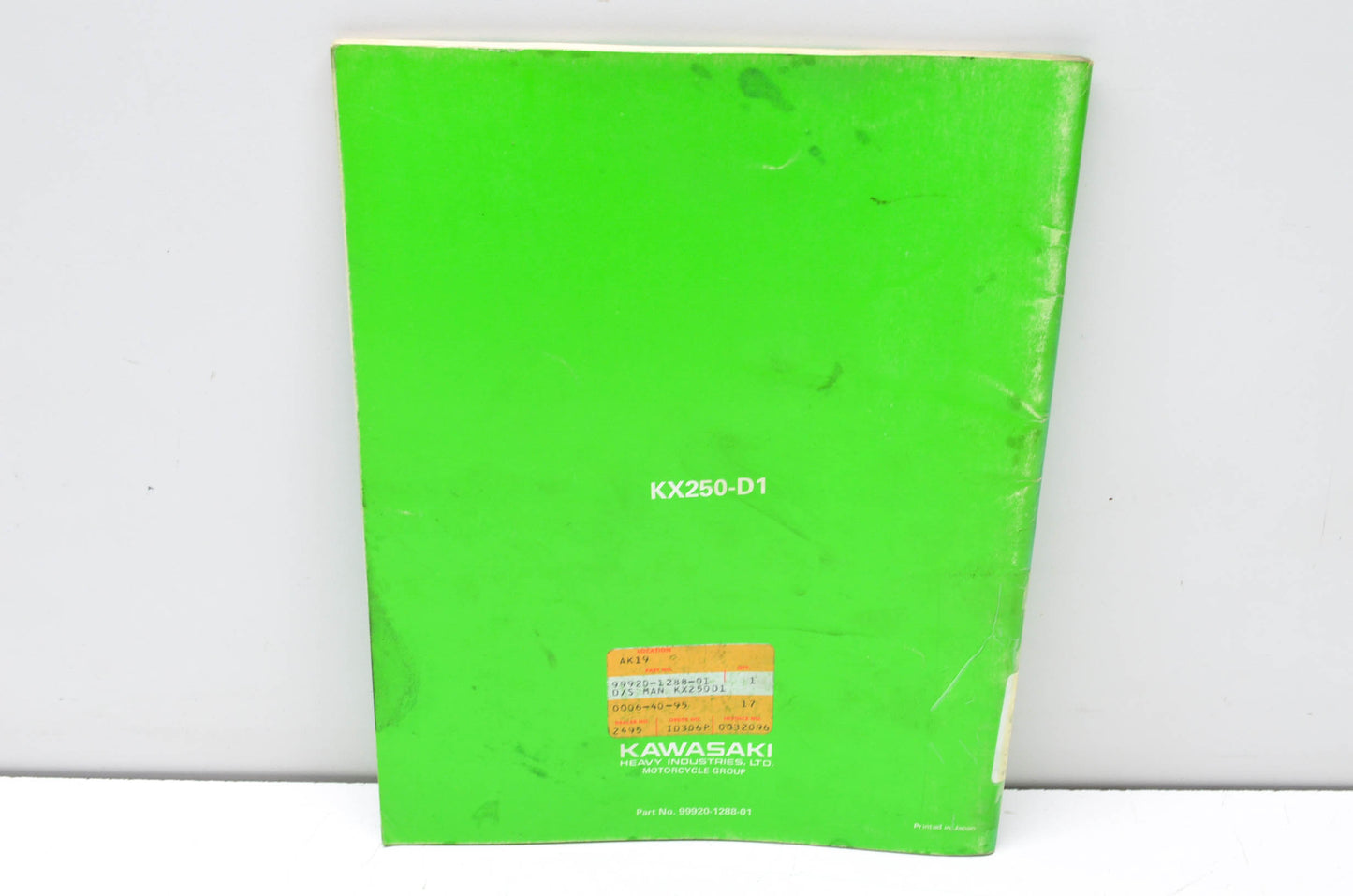 OEM Kawasaki 99920-1288-01 Owner's & Service Manual KX250D2