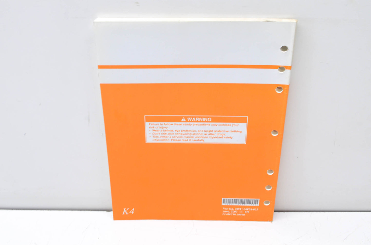 OEM Suzuki 99011-36F53-03A Owner's & Service Manual RM125K4 20