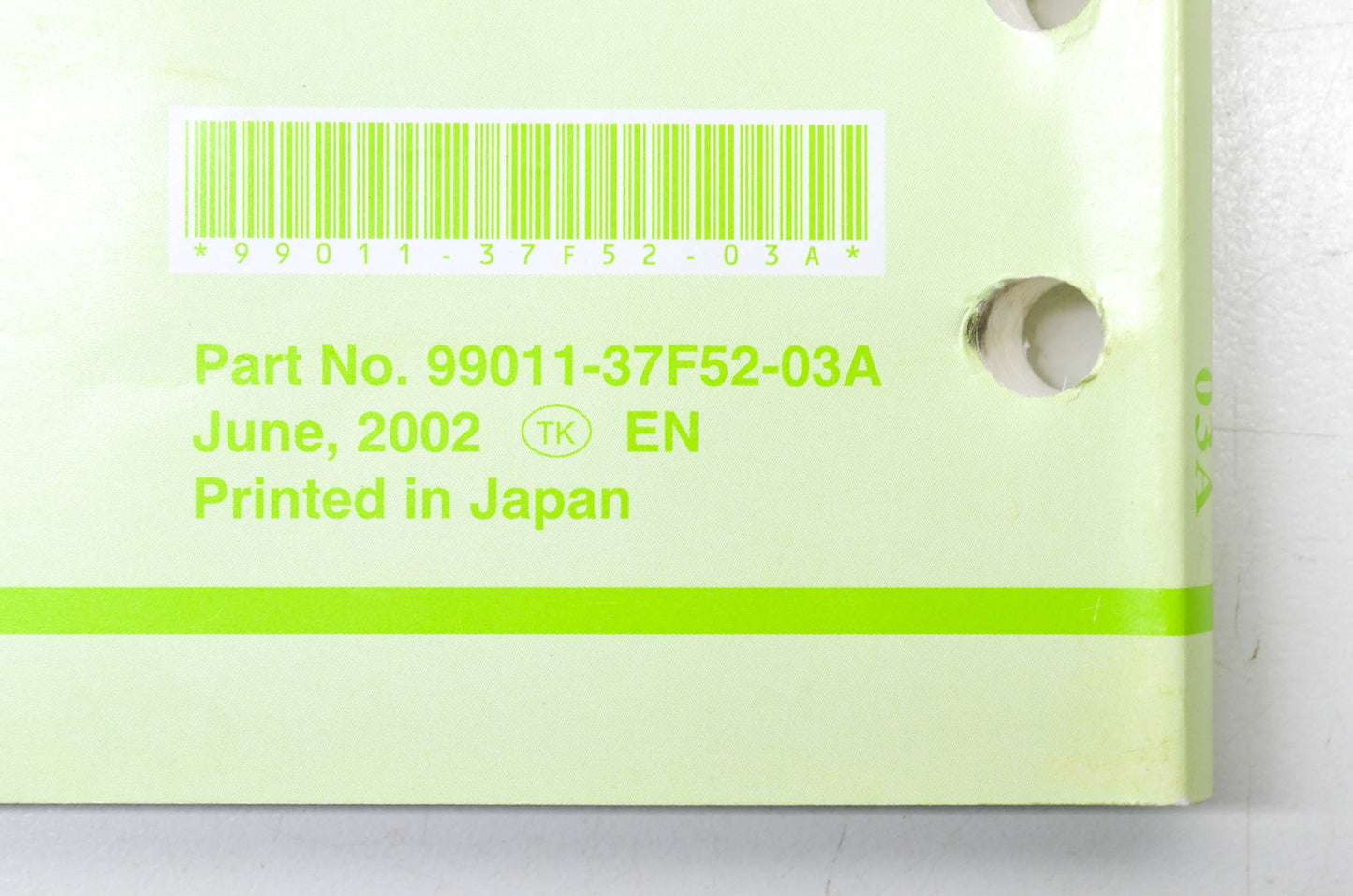 OEM Suzuki 99011-37F52-03A Owner's & Service Manual RM250K3 20