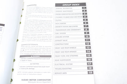OEM Suzuki 99011-37F50-03A Owner's & Service Manual RM250K1 20