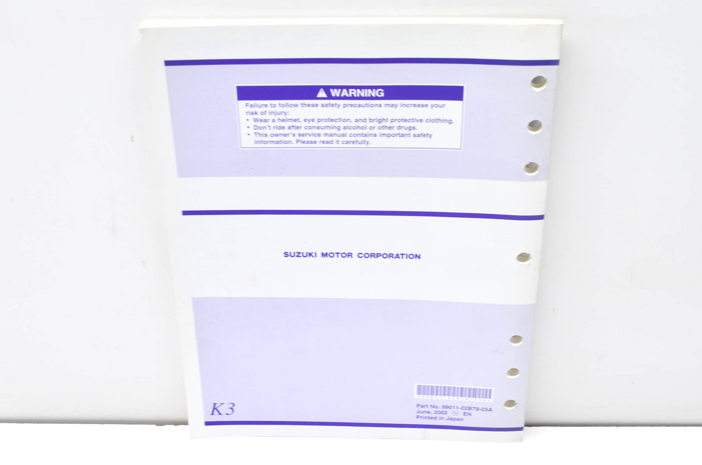 OEM Suzuki 99011-02B78-03A Owner's & Service Manual RM85/LK3 2