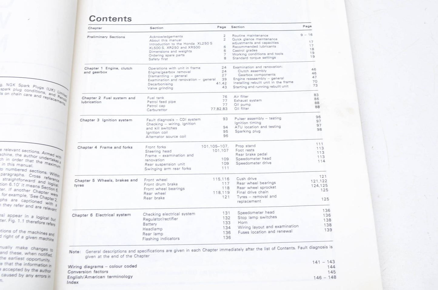Haynes Honda XL/XR 250-500 248cc-498cc 1978-1981 Owner's Workshop Manual