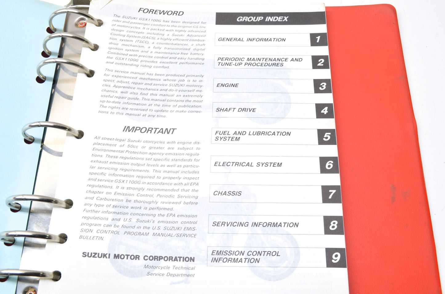 OEM Suzuki GSX1100G Service Manual