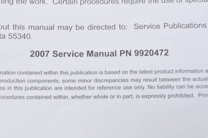 OEM Polaris 9920472 Service Manual 2006-2014 FS/FST