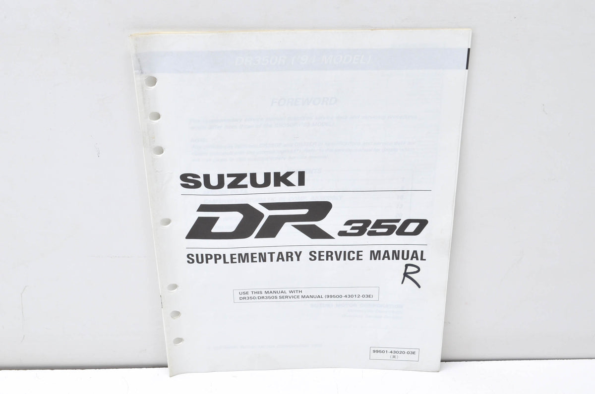 OEM Suzuki 99501-43020-03E DR350/S Service Manual