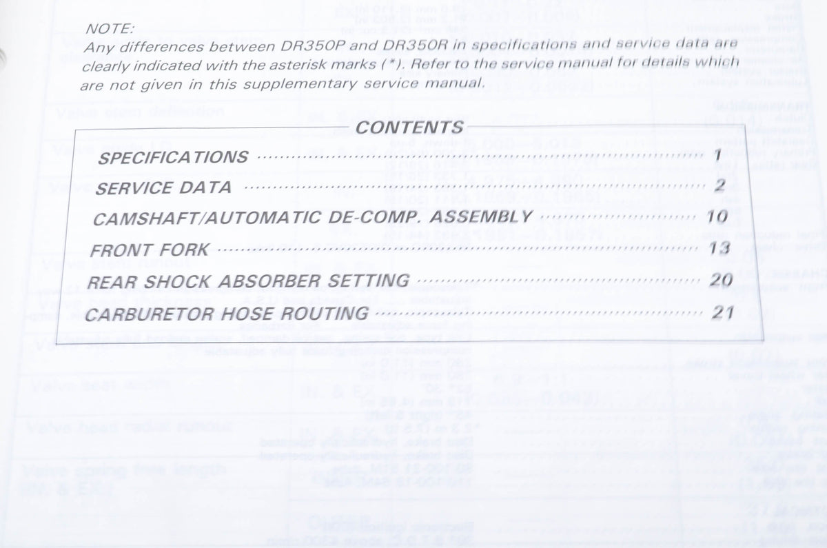 OEM Suzuki 99501-43020-03E DR350/S Service Manual