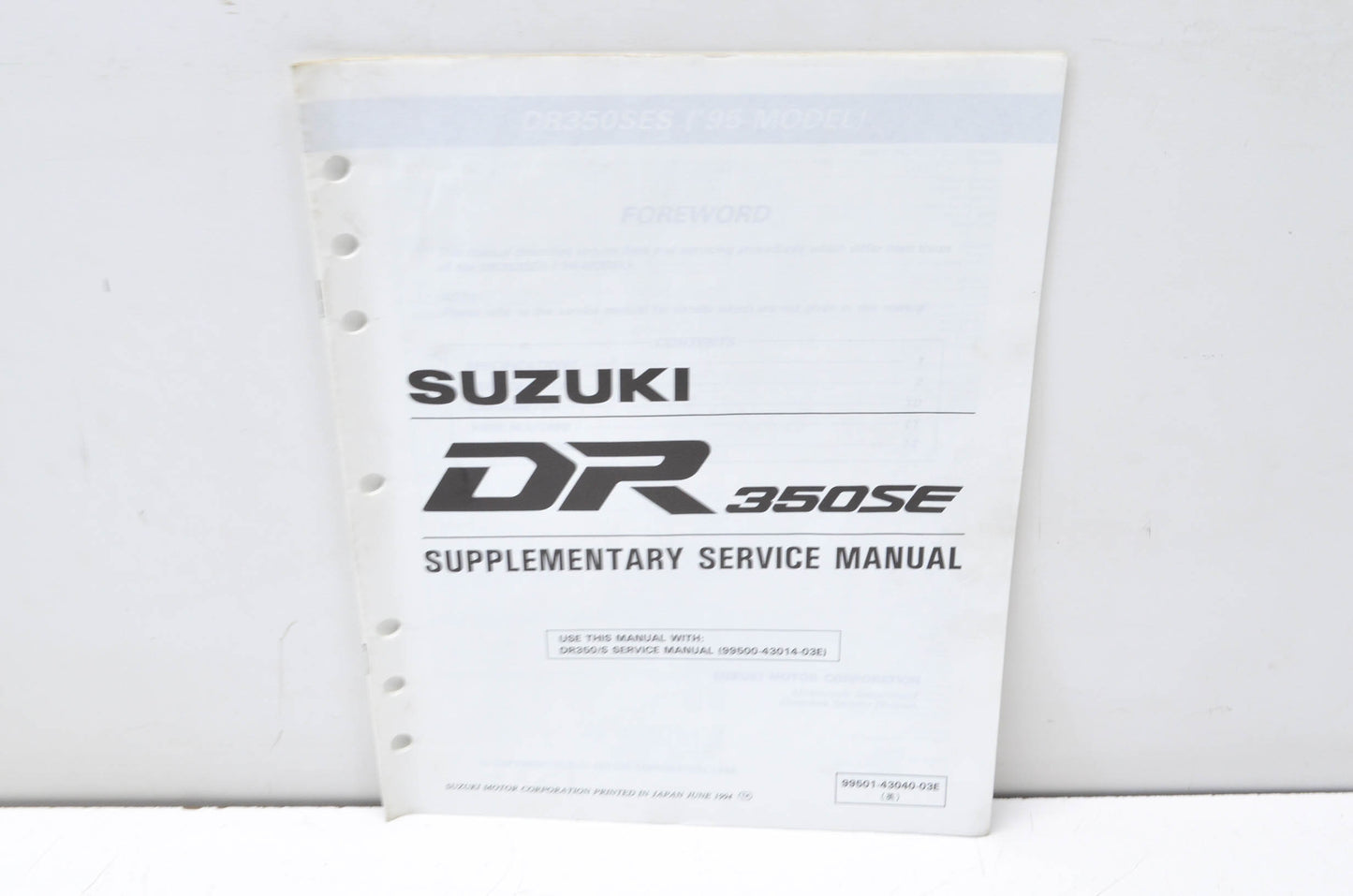 OEM Suzuki 99501-43040-03E DR350/S Service Manual