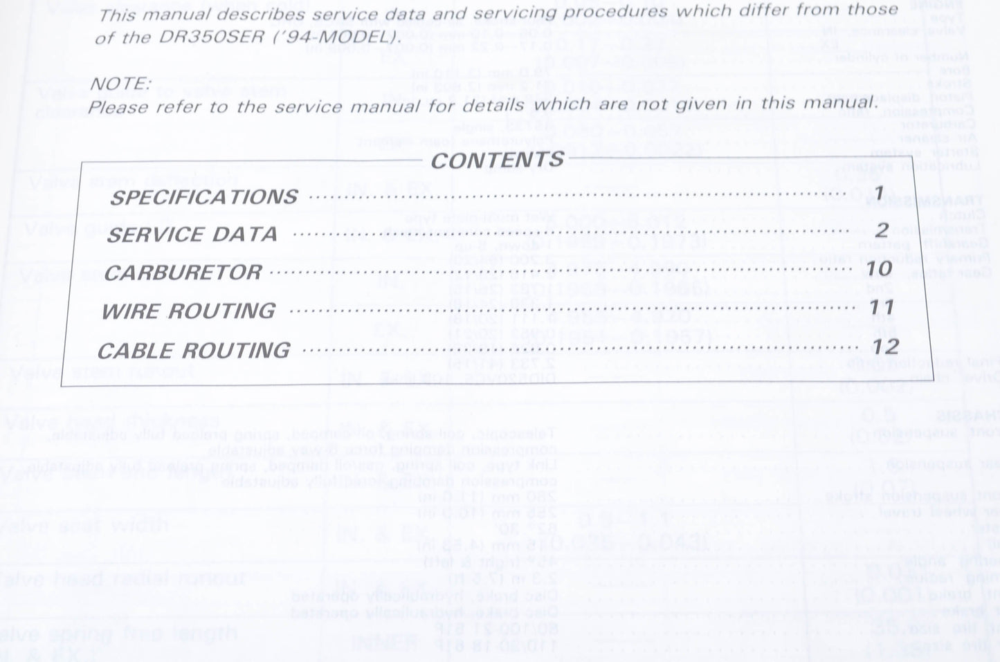 OEM Suzuki 99501-43040-03E DR350/S Service Manual