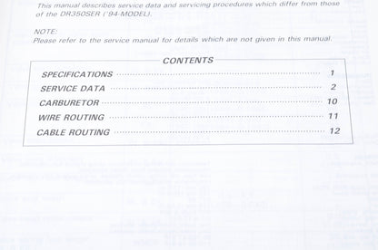OEM Suzuki 99501-43040-03E DR350/S Service Manual