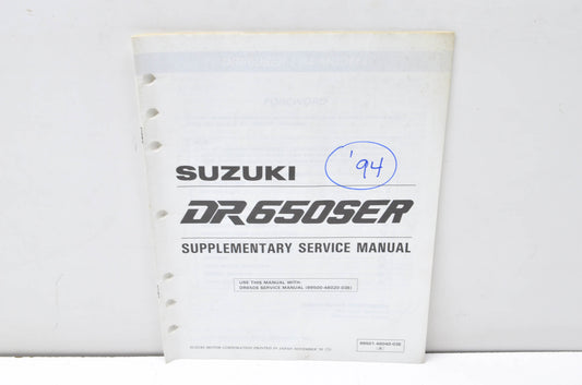 OEM Suzuki 99501-46040-03E DR650SER Supplementary Service Manual