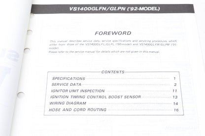 OEM Suzuki 99501-39180-03E VS1400 Supplementary Service Manual NOS