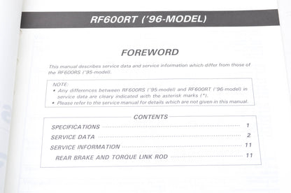 OEM Suzuki 99501-35130-03E RF600R Service Manual