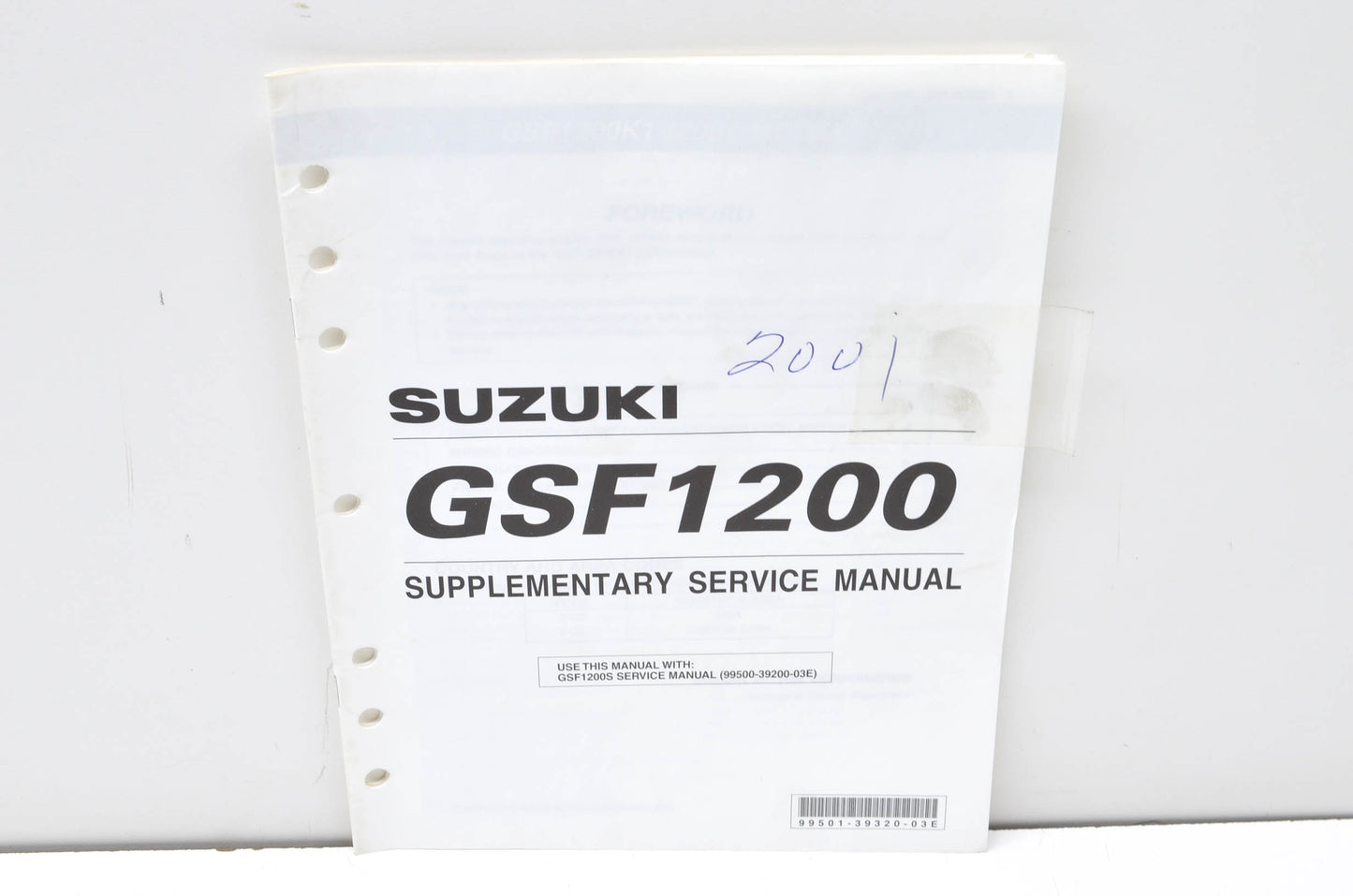OEM Suzuki 99501-39320-03E GSF1200 Supplementary Service Manual