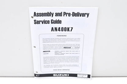 OEM Suzuki 99505-01007-03E AN400K7 Assembly & Pre-Delivery Service Guide