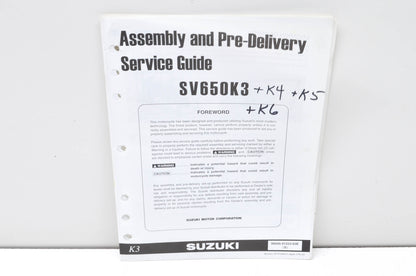 OEM Suzuki 99505-01223-03E SV650K3 Assembly & Pre-Delivery Service Guide w/ Supp