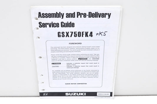 OEM Suzuki 99505-01144-03E GSX750FK4 Assembly & Pre-Delivery Service Guide w/ Su