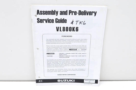 OEM Suzuki 99505-01026-03E VL800K6 Assembly & Pre-Delivery Service Guide w/ Supp
