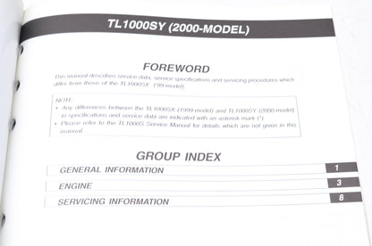 OEM Suzuki 99501-39290-03E TL1000S Supplementary Service Manual