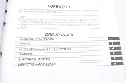 OEM Suzuki 99501-39300-03E GSX1300R Supplementary Service Manual