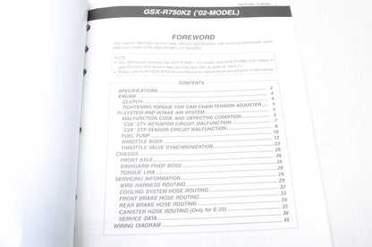 OEM Suzuki 99501-37210-03E GSX-R750 Supplementary Service Manual NOS