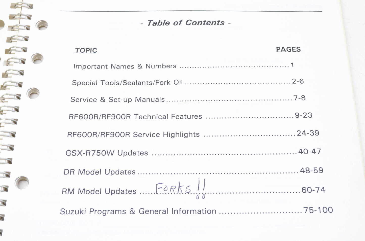 OEM Suzuki 99923-15941 1994 Model Technical Update Seminars Manual