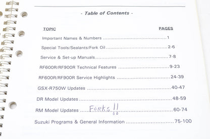 OEM Suzuki 99923-15941 1994 Model Technical Update Seminars Manual