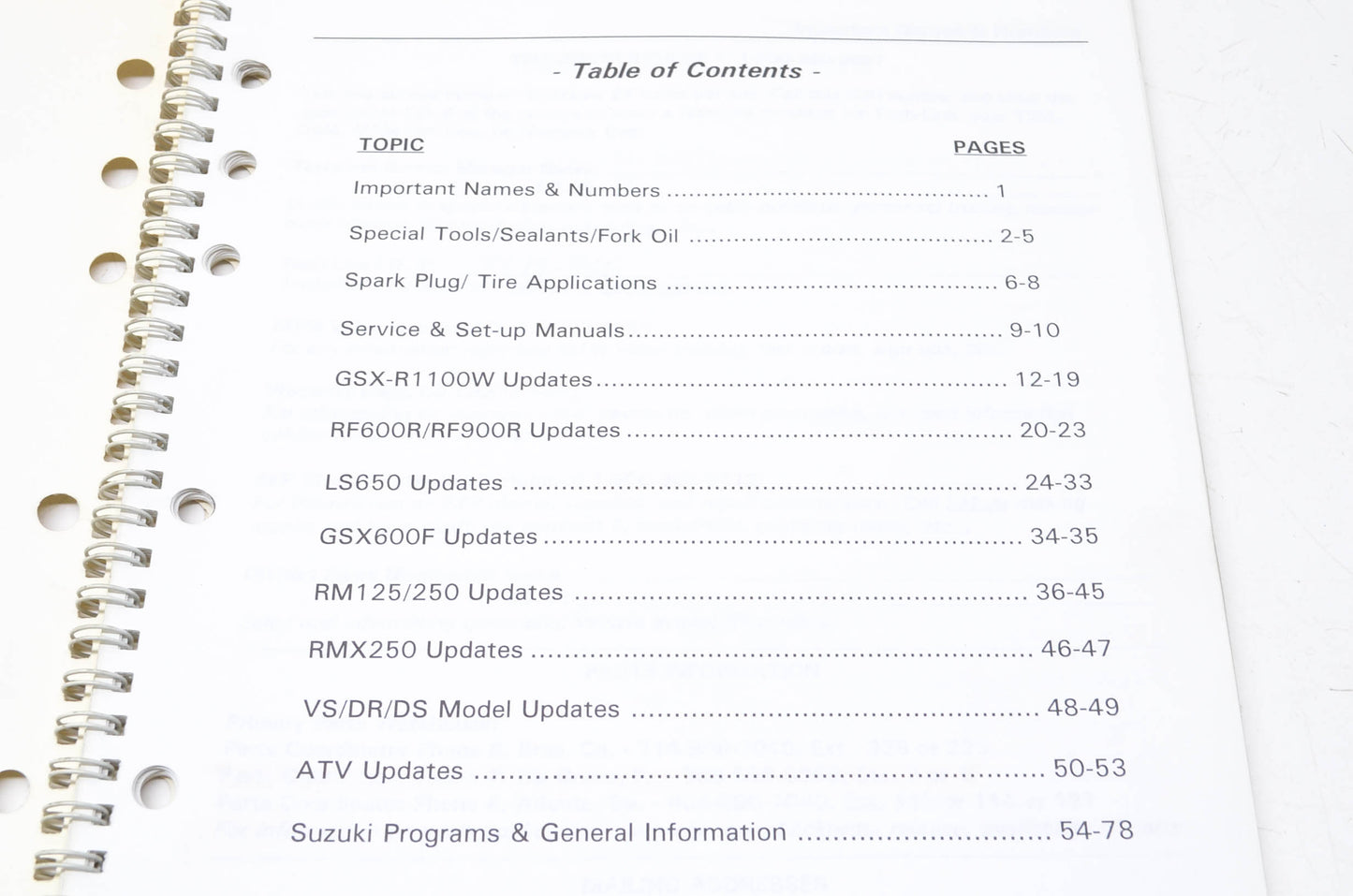 OEM Suzuki 99923-15951 1995 Model Technical Update Seminar Manual