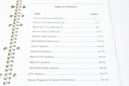 OEM Suzuki 99923-15951 1995 Model Technical Update Seminar Manual