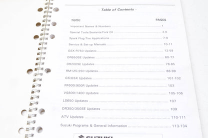 OEM Suzuki 99923-15961 1996 Model Technical Update Seminar Manual