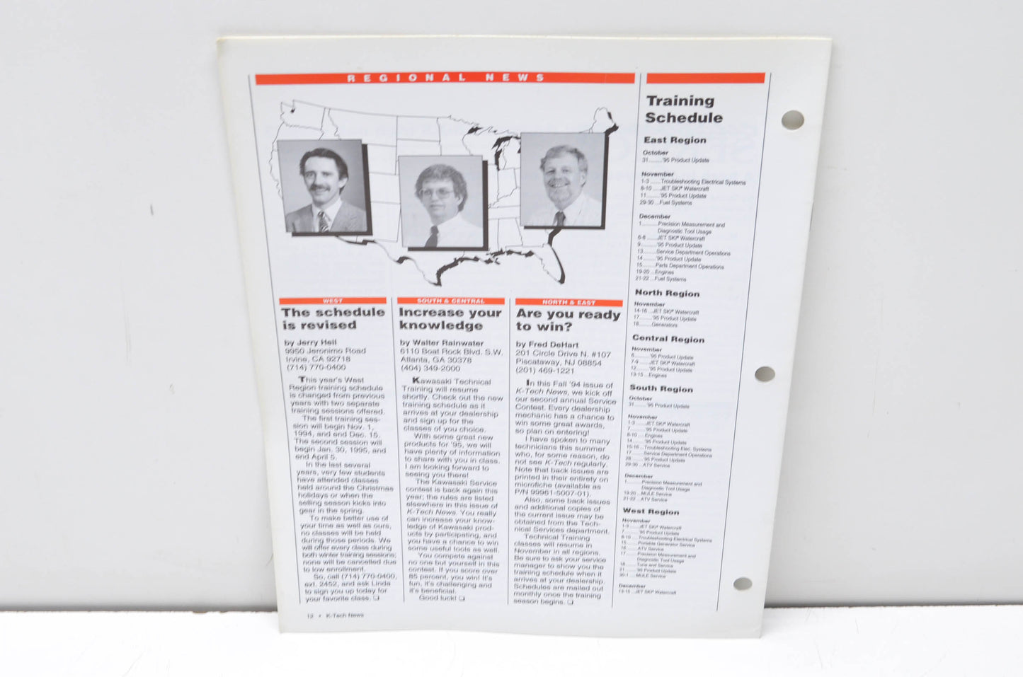 OEM Kawasaki DU002-13 K Tech News Fall 1994 Volume 7 Number 3