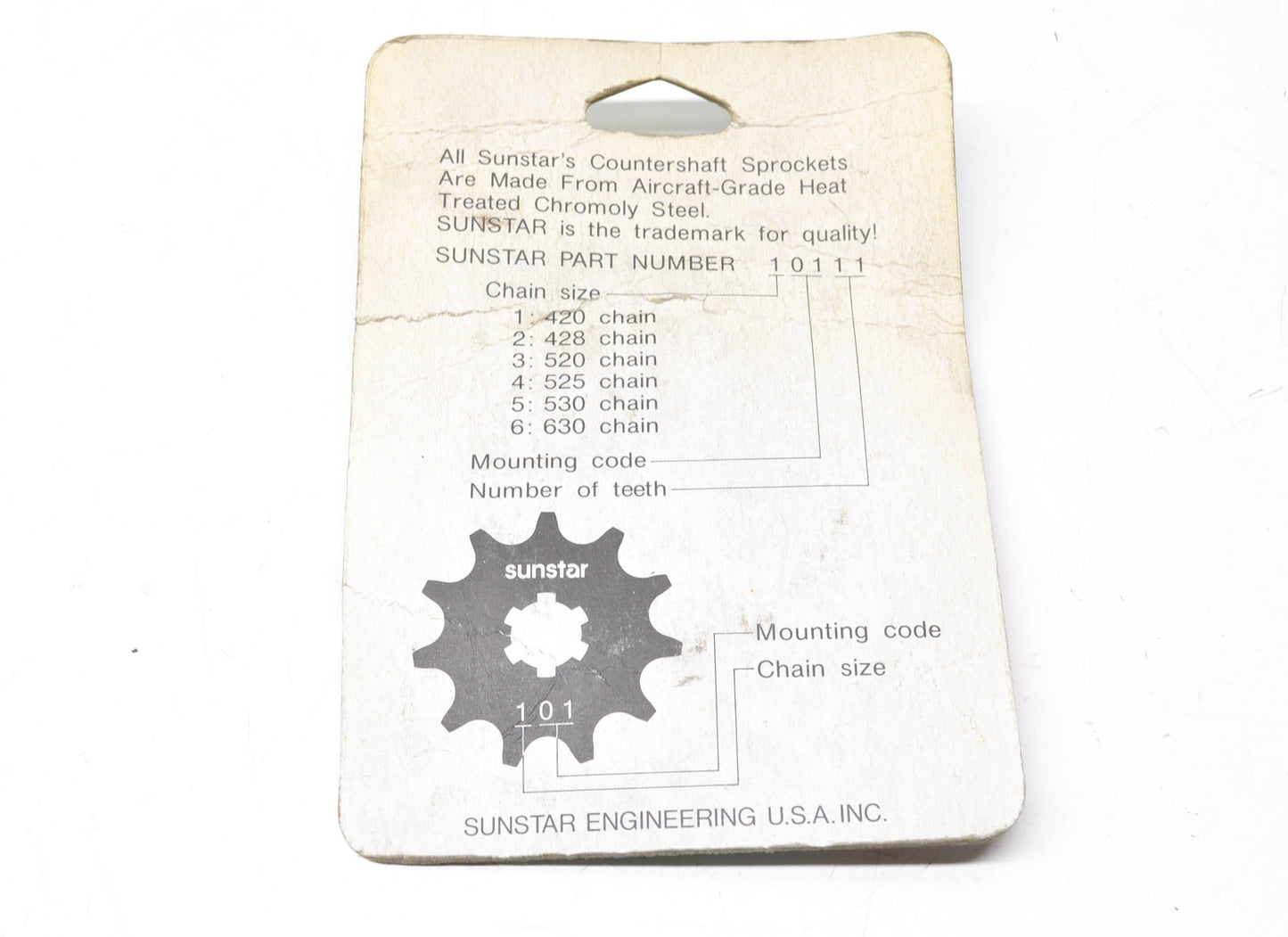 Sunstar 50415 Front Countershaft Sprocket 15T NOS
