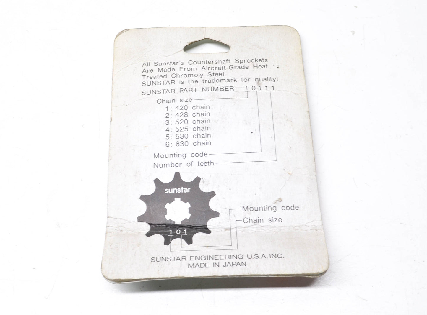 Sunstar 51617 Front Countershaft Sprocket 17T NOS