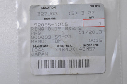 OEM Kawasaki 92055-1215 Ring 0.19.8X2.2 NOS