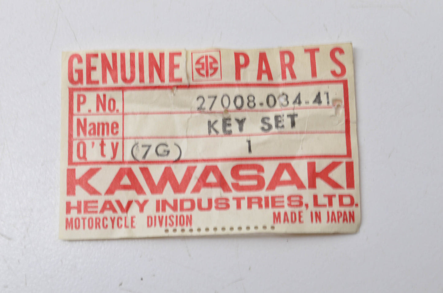 OEM Kawasaki 27008-034-41 141 Key Qty 2 NOS