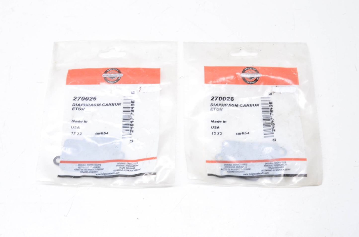 New OEM Briggs & Stratton Gasket QTY 2 NOS