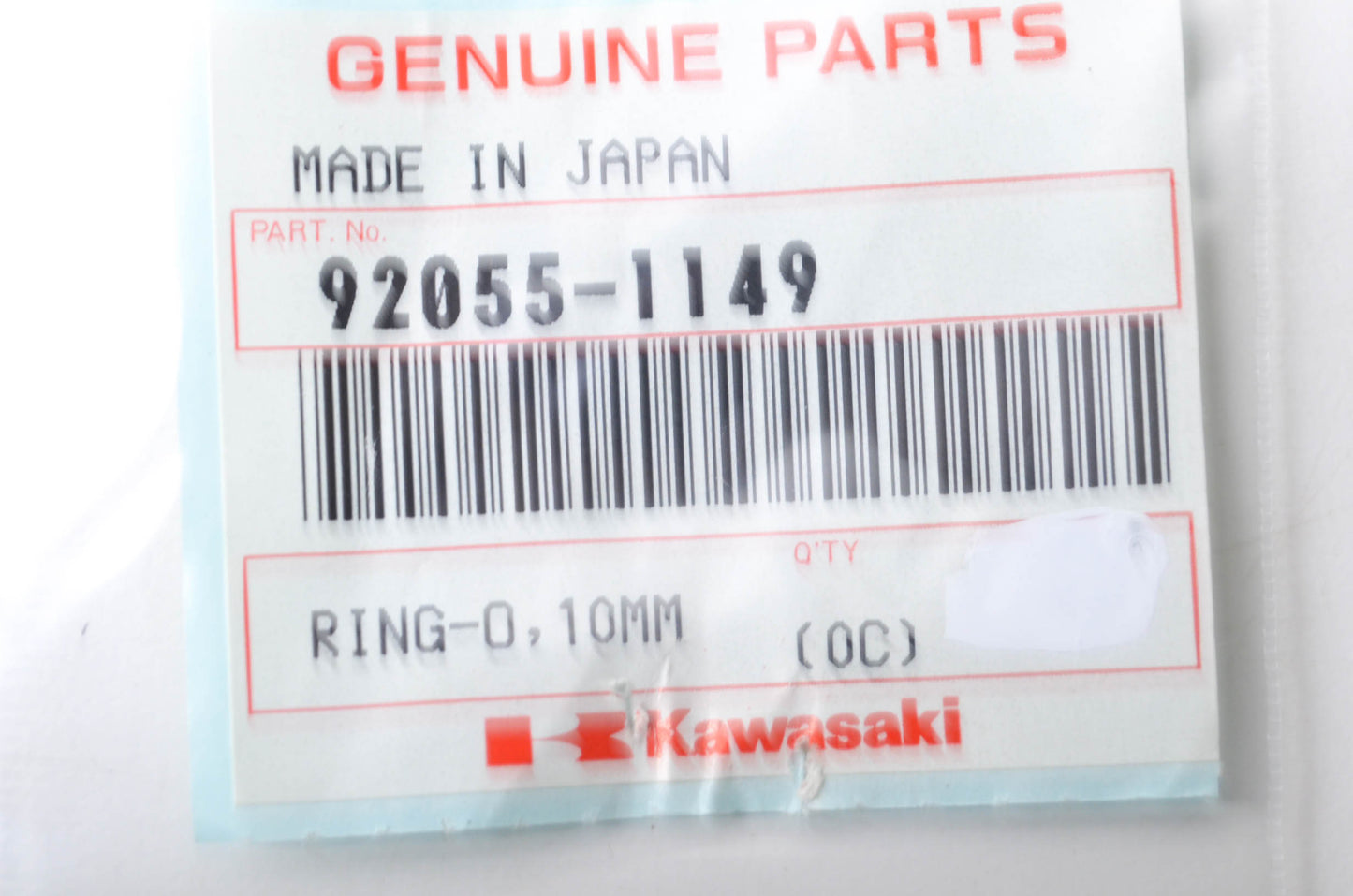 OEM Kawasaki 92055-1149 O-Ring 10mm Qty 2 NOS