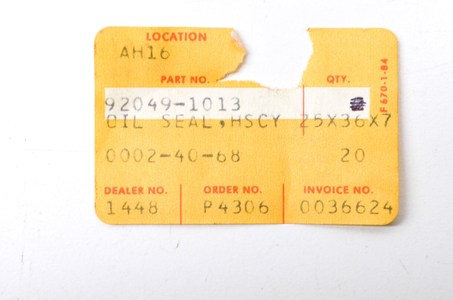 OEM Kawasaki 92049-1013 Oil Seal NOS