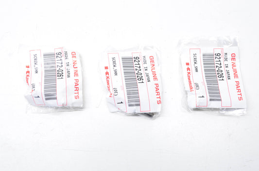 OEM Kawasaki 92172-0261 Screws 5mm Qty 3 NOS