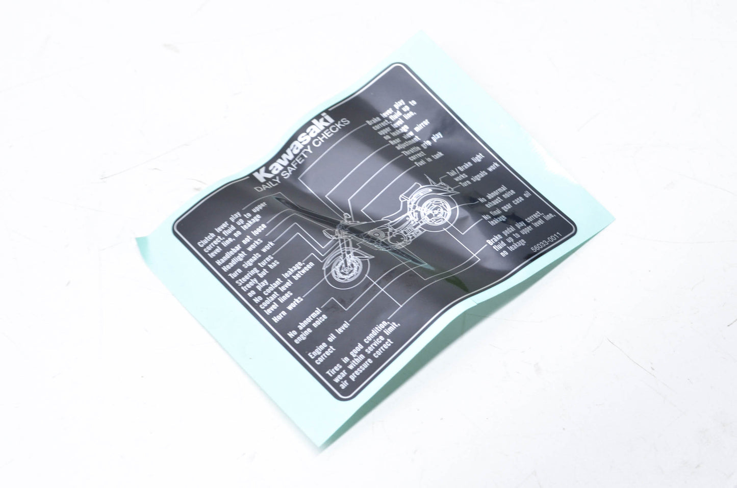 OEM Kawasaki 56033-0011 Daily Safety Label NOS