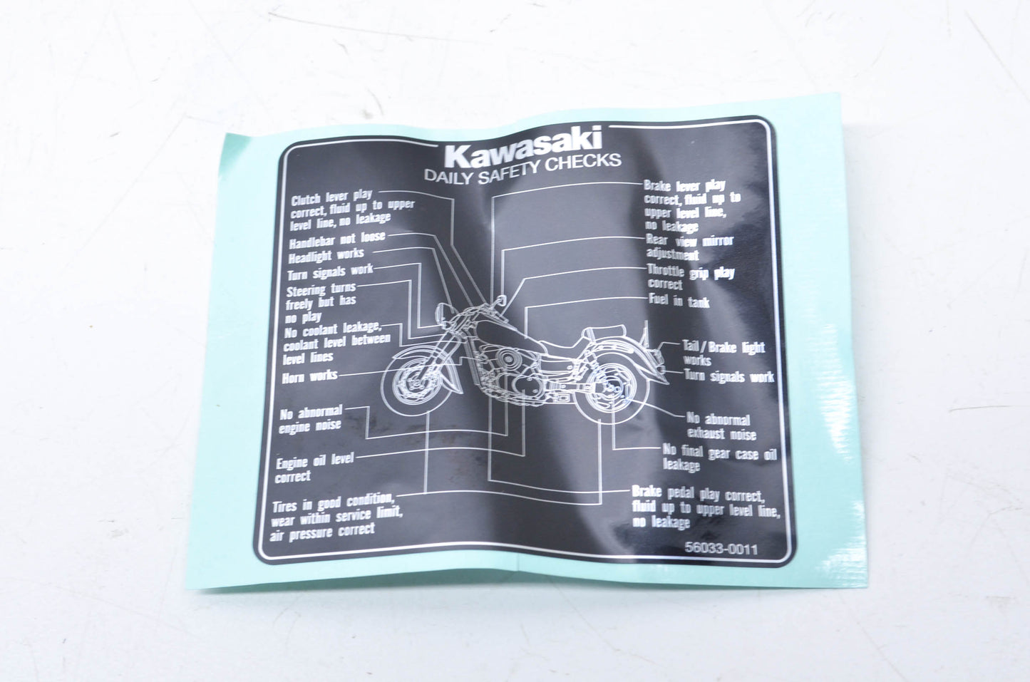 OEM Kawasaki 56033-0011 Daily Safety Label NOS