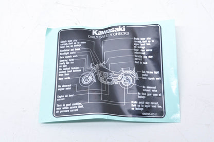 OEM Kawasaki 56033-0011 Daily Safety Label NOS