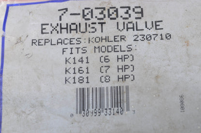 New Prime Line Exhaust Valve NOS