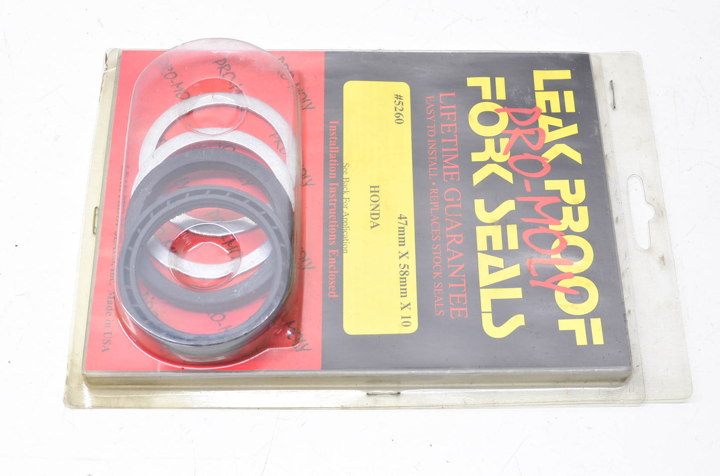 47mmx58mmx10mm Pro Moly Fork Seals Kit NOS