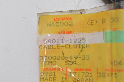 OEM Kawasaki 54011-1225 Clutch Cable NOS